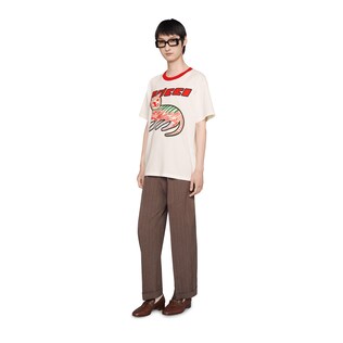 Gucci cat print oversize T-shirt