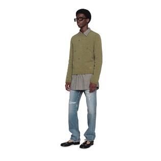 Eco bleached organic denim pant