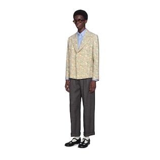 Jackett aus Wolle mit Gucci Liberty-Print und Blumen