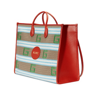 Miami striped tote bag