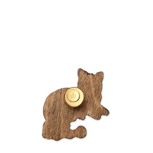 Broche bordado de gato
