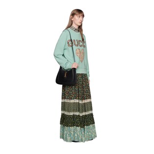 Sweatshirt mit Patches und Gucci Liberty-Print