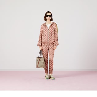 GG Supreme print silk trousers