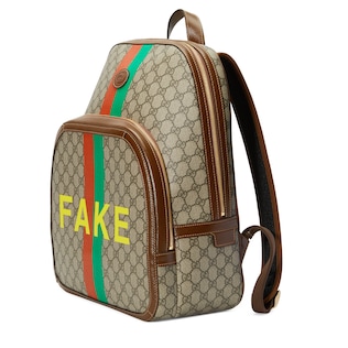 “Fake/Not”印花中号背包