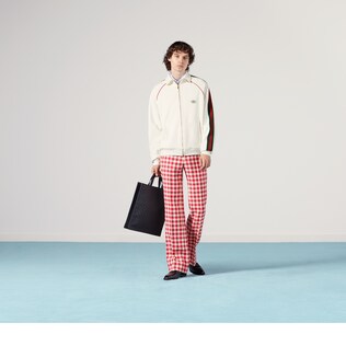 Jersey zip-up sweatshirt with Web