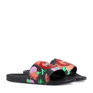 Ken Scott print women's slide sandal