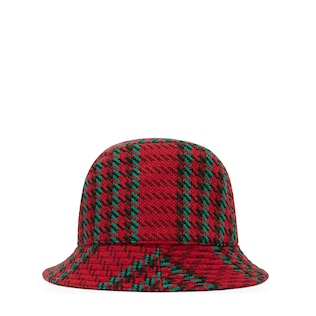 Houndstooth wool fedora with Interlocking G