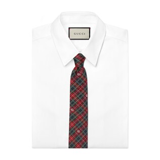 Houndstooth silk tie