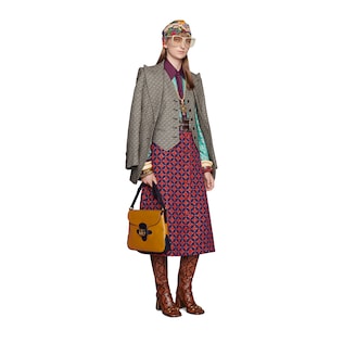 Circle tweed skirt