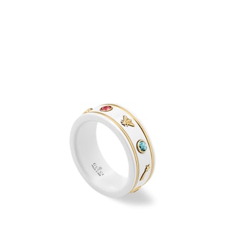 Icon ring with gemstones