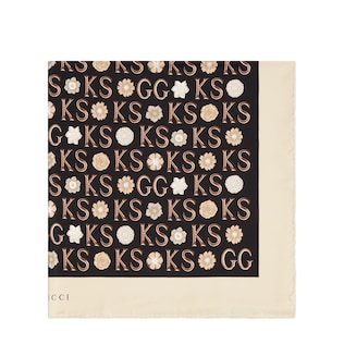 Foulard in seta con stampa Ken Scott