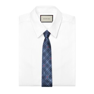 Check silk tie