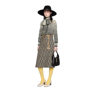 Geometrical G print silk shirt
