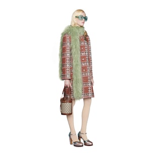 Manteau en tweed à carreaux GG
