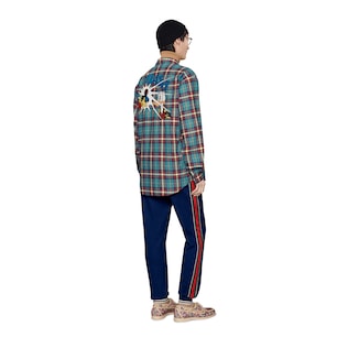 Disney x Gucci唐老鴨格紋襯衫