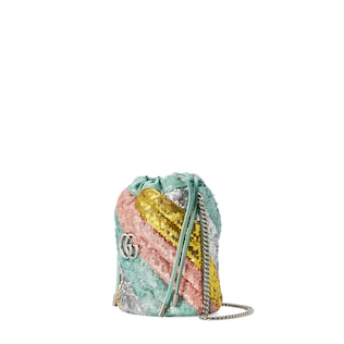 GG Marmont Mini-Bucket Bag mit Pailletten-Stickereien
