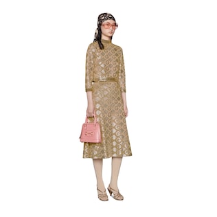 Gonna in motivo jacquard G rombi lamé