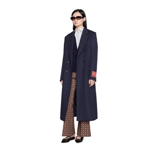 Manteau en laine avec étiquette Gucci