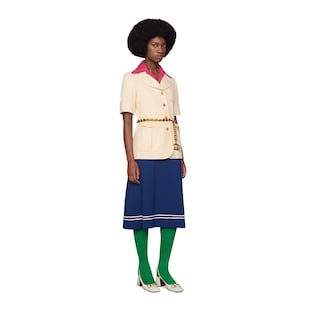 Wool skirt with contrast trim