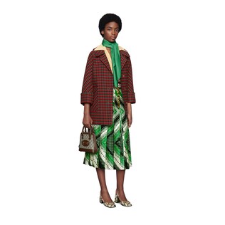 Houndstooth wool coat
