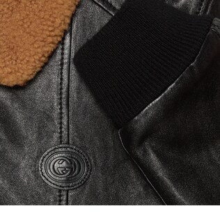 Leather jacket with shearling