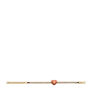 Bracelet with Interlocking G crystal heart