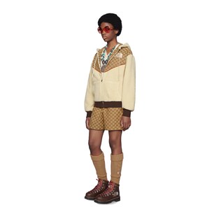 The North Face x Gucci GG canvas and shearling jacket