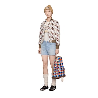 Bomberjacke mit The North Face x Gucci Web-Print