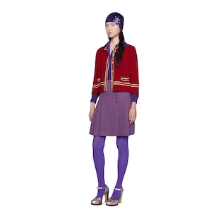 Veste en laine avec jacquard GG