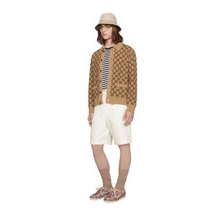 Cardigan aus Wolle mit GG Motiv