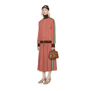 G geometric jacquard mid-length skirt