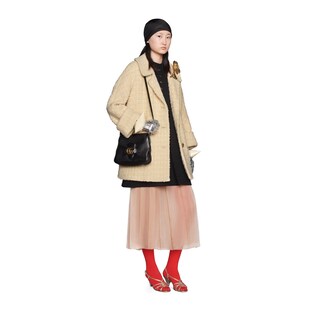 Shearling bouclé coat