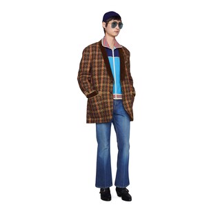 Lamé check viscose jacket