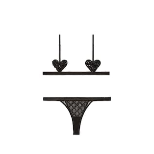 Set lingerie in tulle GG e paillette