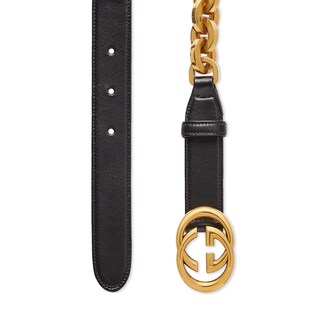 Chain belt with Interlocking G buckle