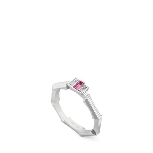 Gucci Link to Love系列红碧玺钻石戒指