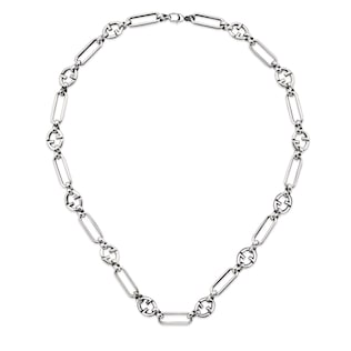 Necklace with enamelled Interlocking G