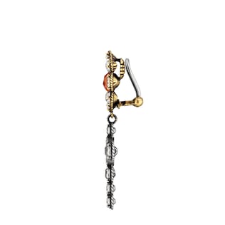 Cross and flower earrings with crystals