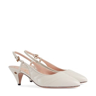 Women's matelassé sling back