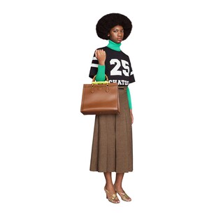 Pleated skirt with Double G chain