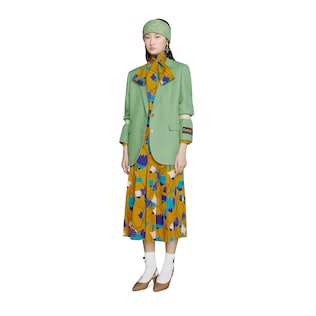 Robe en lin et coton à imprimé tulipe