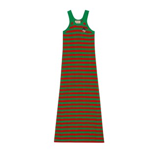 Striped cotton knit dress