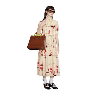 Robe en lin et coton à imprimé nautique