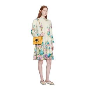 Floral print linen dress