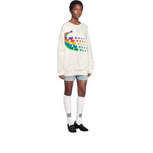 Gucci shooting star print cotton sweatshirt