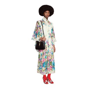 Floral print silk dress