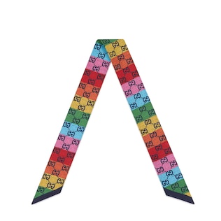 GG Multicolour silk neck bow