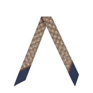 GG print with stars silk neck bow