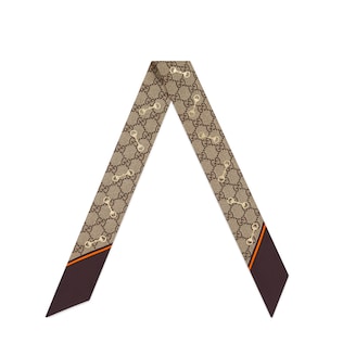 GG print with Horsebits silk neck bow