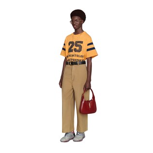 Cotton canvas trousers with Gucci cat